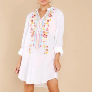 White Embroidered Cover Up Dress